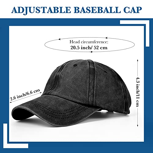 Jecery 12 Pcs Baseball Caps For Women Men Washed Baseball Hat Adjustable Cotton Sports Caps For Adults Outdoor Activities() #TOP2
