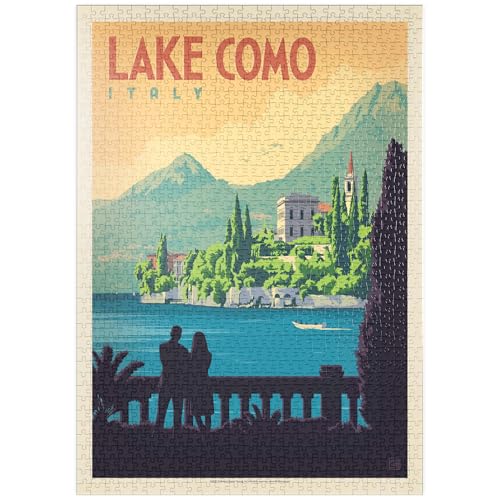 MyPuzzle Italia: Lago como, Cartel De Época - Premium 1000 Piezas Puzzles - Colección Especial MyPuzzle de Anderson Design Group