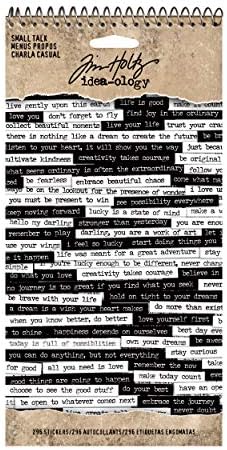 Small Talk Stickers by Tim Holtz Idea-ology, 8.25 x 4.25 Inch Sheet Size, 296 Stickers, Black/White, TH93193