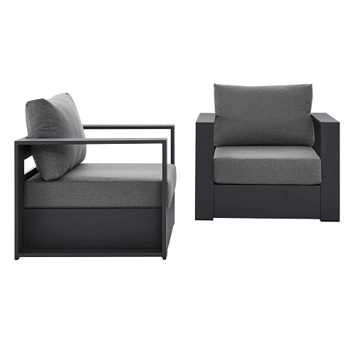 Modway Tahoe Aluminum 2-Piece Patio Set in Gray Charcoal