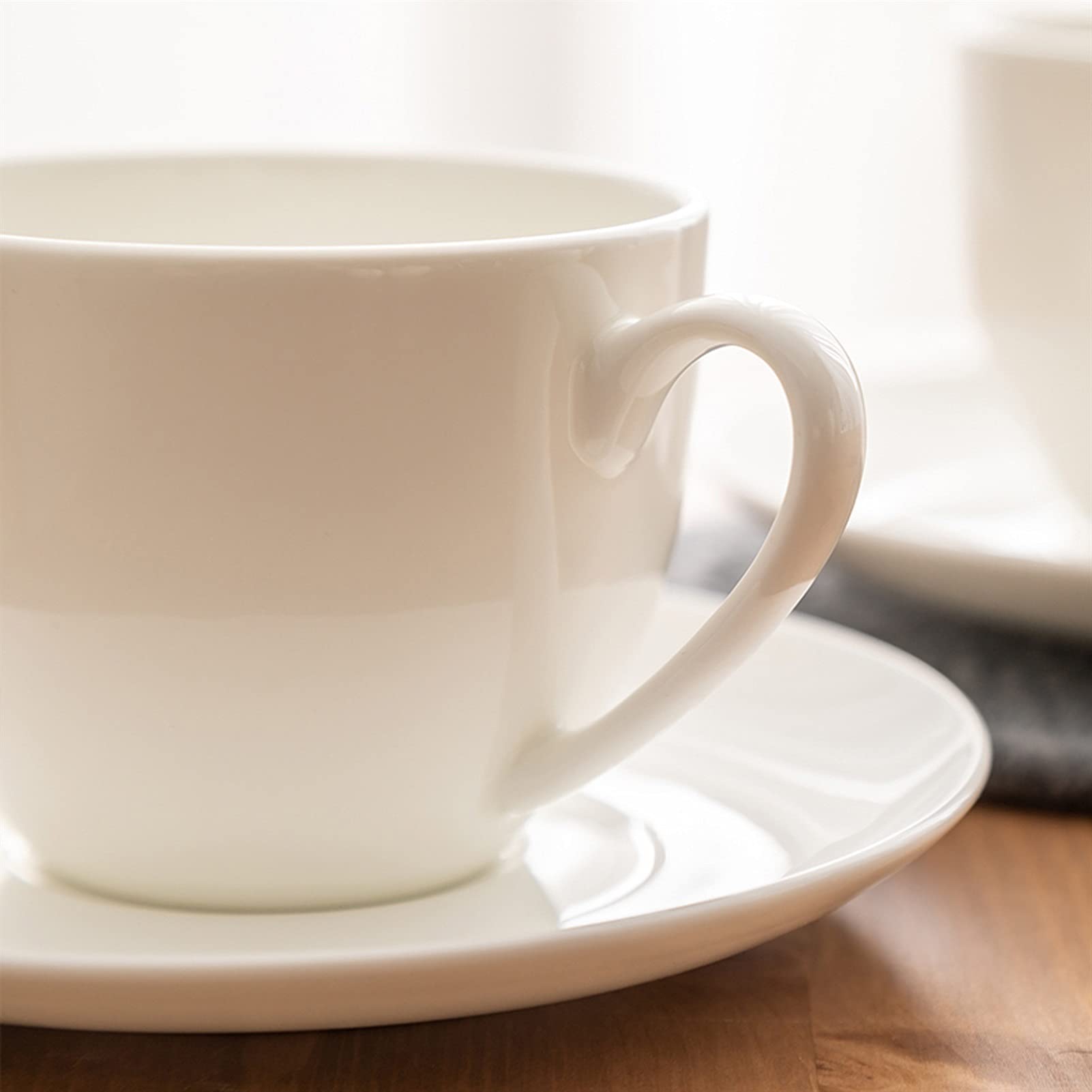 Kubek do kawy ceramiczny zestaw kubków do kawy czysta biała porcelana kostna prosty zestaw filiżanek i spodków do kawy kubek do herbaty popołudniowa filiżanka do herbaty