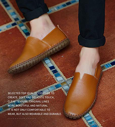 Image of Men's Genuine Leather Loafer Shoes Slip On Soft Walking Driving Shoes