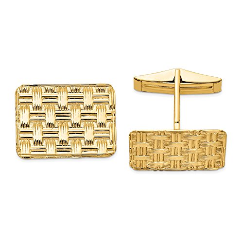 Mancuernillas de hombre en oro amarillo sólido 14k 14mm x 19mm