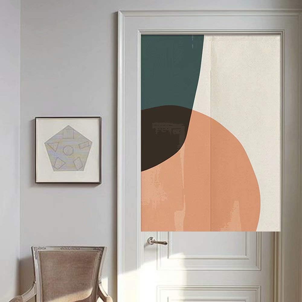 Ofat Home Modern Simple Abstract Morandi Color Block Ins Nordic Style Noren Doorway Curtain Tapestry for Home Decor,Pink, 34x47 in