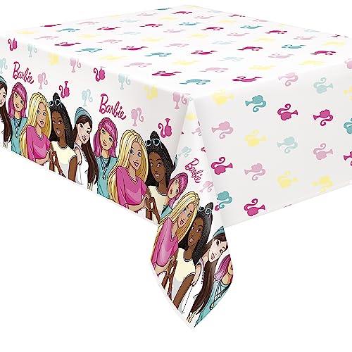 Unique Barbie Rectangular Plastic Table Cover 54 x 84