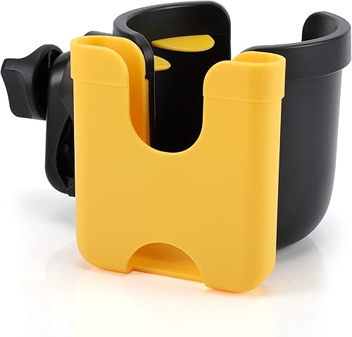 Accmor - Portavasos para cochebicicleta con soporte para teléfono, soporte universal 2 en 1 para coche UPPAbaby, Nuna, Doona, bicicleta, silla de