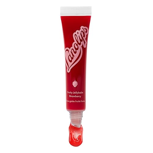 Miniatura 2 de Lanolips Fruity Jellybalm, Strawberry - Bálsamo labial teñido para profundizar, iluminar y mejorar - Bálsamo labial hidratante de lanolina y brillo