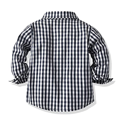 Gaoqi Camisa infantil para meninos manga longa primavera gravata borboleta tops casaco outwear para