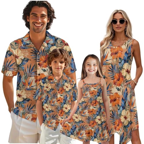 INSTANTARTS Hibiscus Flower Matching Family Set Mom and Daughter Matching