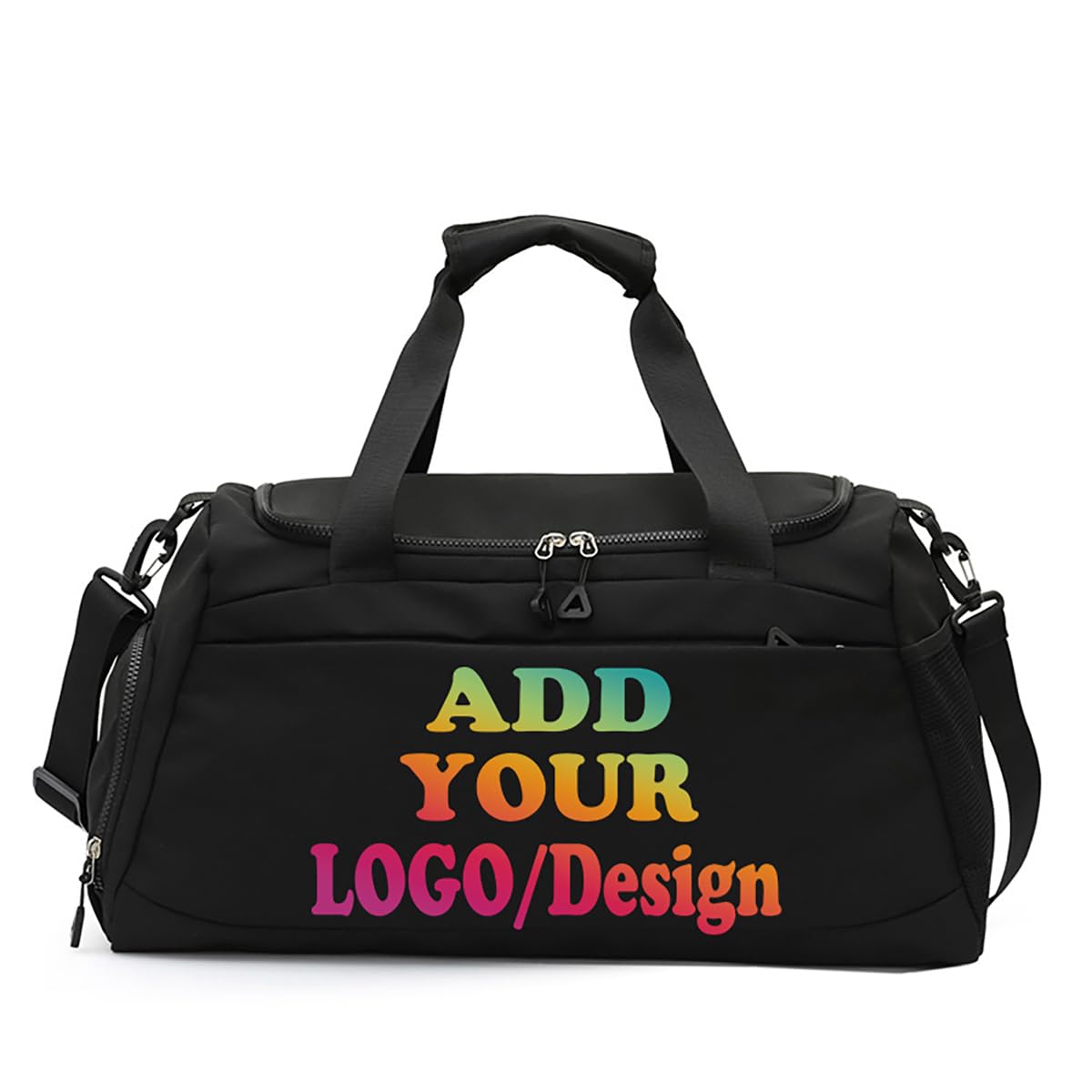 Custom Gym Bag Personalized Dance Duffle Bag Large Capacity Travel Bag For Men Women (Black)