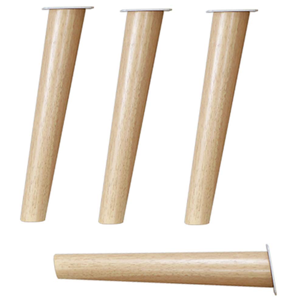 Gambe per mobili in Legno massello × 4 Supporto per Divano Fai da Te colorato, poggiapiedi, tavolino da caffè, TV, Cono Inclinato, Accessori per Letto rialzati (12,2-48,6 cm) 14,5 cm