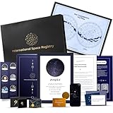 Galaxieregister® Coffret cadeau d'étoile Cadeau personnel avec météorite et chaîne or Idéal pour anniversaire, mariage, Saint Valentin et occasions