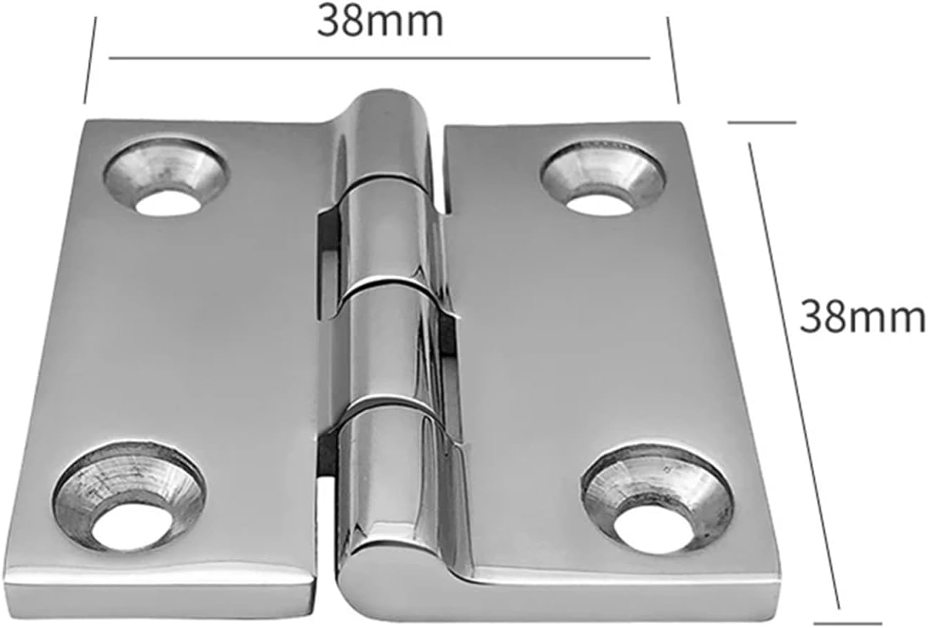 8 Pcs 316 Stainless Steel Hinge Marine Boat Square Deck Cast Door Hinge Polished Hardware