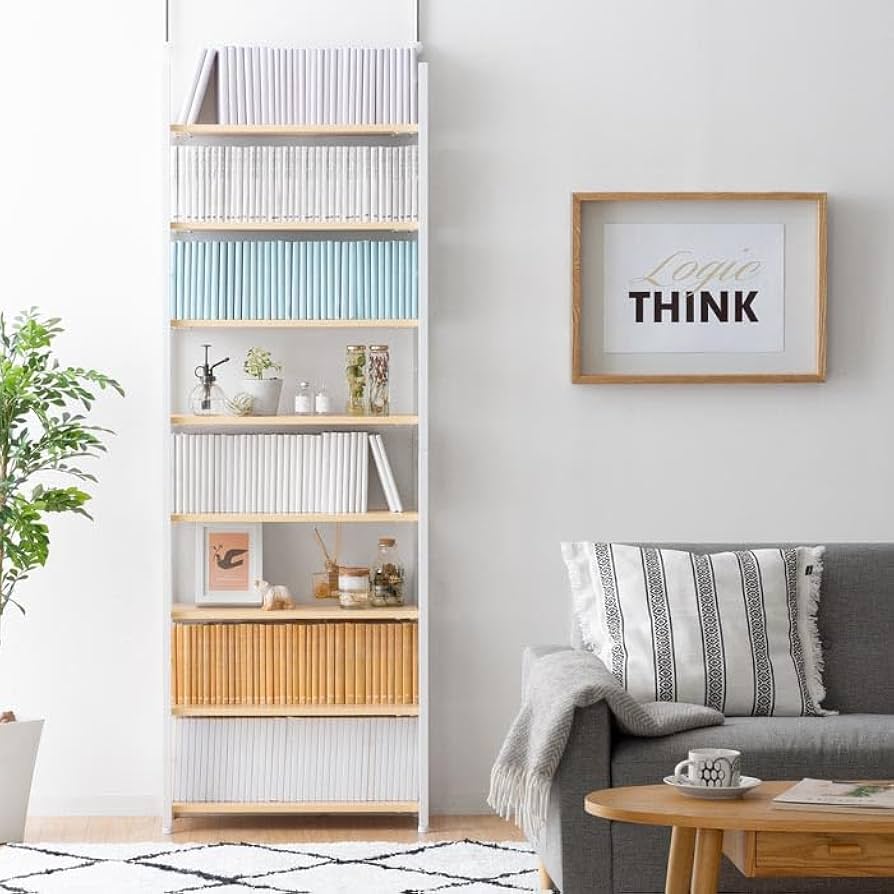 Amazon｜エア・リゾーム 本棚 突っ張り ブックシェルフ 壁面収納