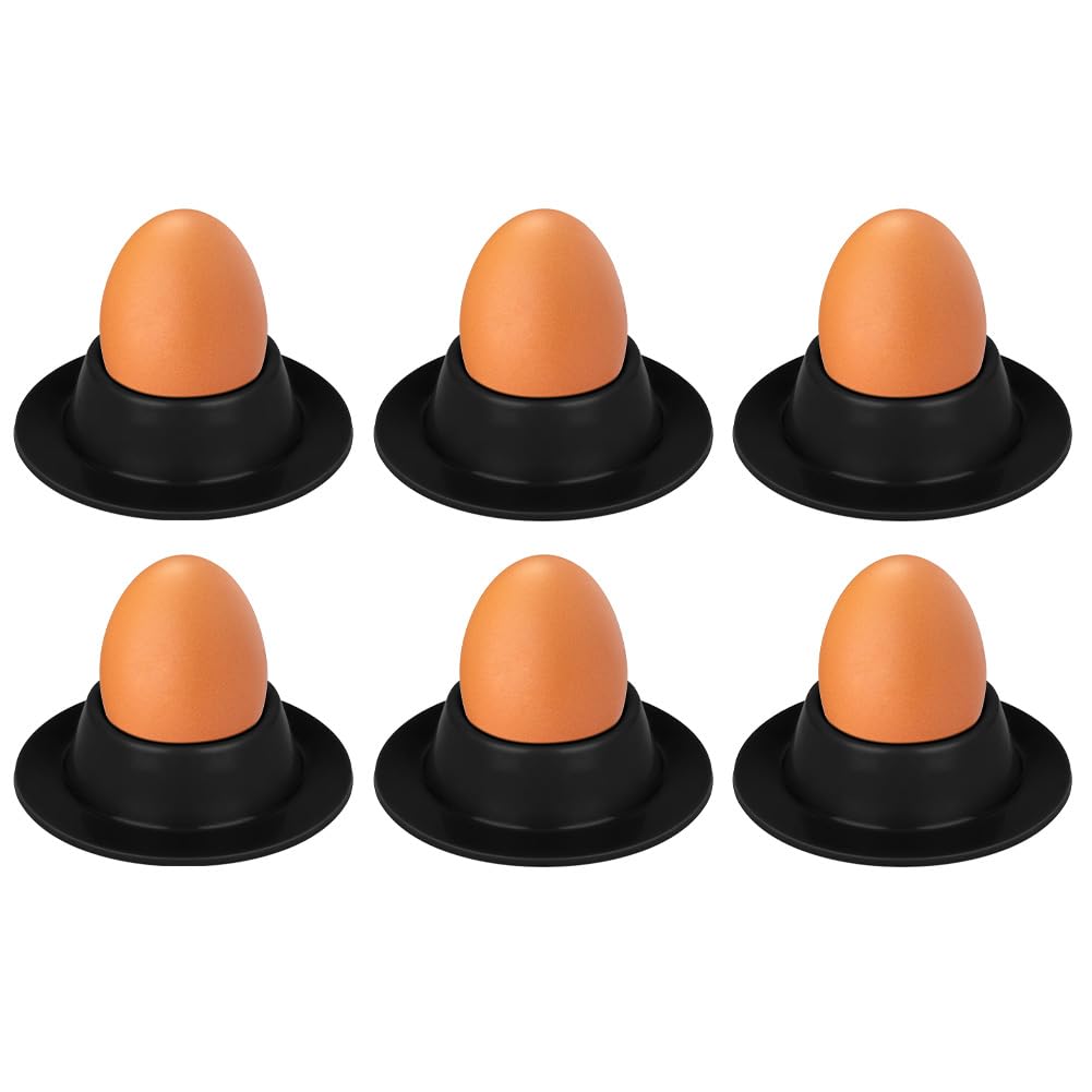 Vicloon Silicone Anti-fall Egg Cup,6pcs Silicone Egg Cups Set,Boiled Egg Stand Plates with Base,Stackable and Storable for Dining Table,Kitchen Drawer,Family Gathering,Camping Picnic