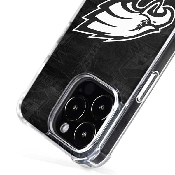 Skinit Phone Case Compatible with MagSafe iPhone 15 Pro Max - Officially Licensed NFL Philadelphia Eagles Black & White Design
