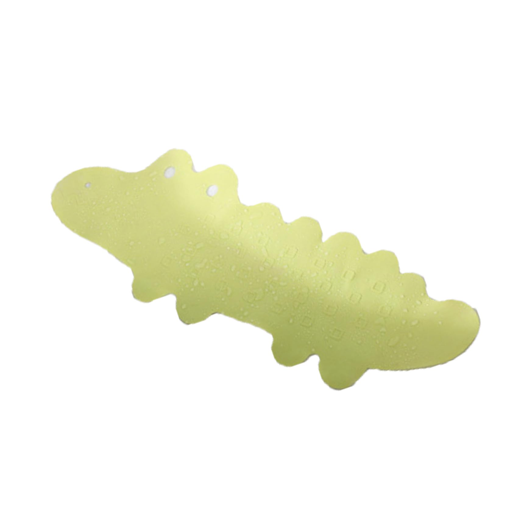 Zerodeko Tapis de Bain Antidérapant pour Garçon et Filles en TPR Vert avec Ventouses, Forme Crocodile, pour Sol de Salle de Bain et Sauna, Dessin Animé Amusant