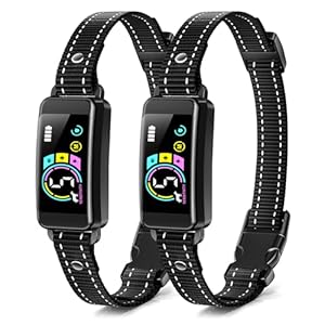 Bark Collar, ianciu 2 Pack Dog Bark Collar for Large Medium Small Dogs, Rechargeable Training Collar with Beep Vibration Shock Collar with 5 Adjustable Sensitivity, Anti Barking Device for Dogs