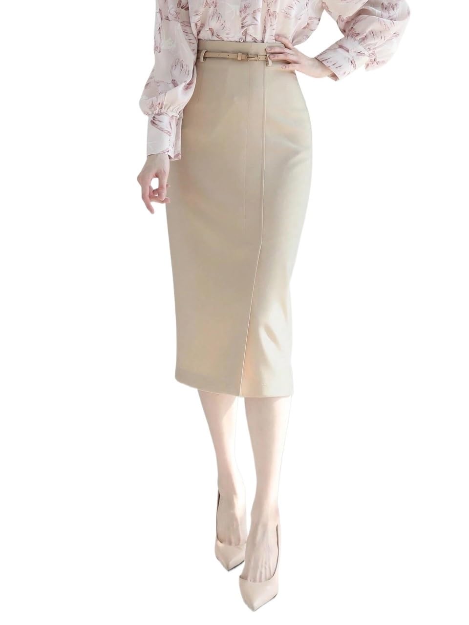 Womens Flowy Trendy Skirt Elegant Solid Color Pencil Skirt