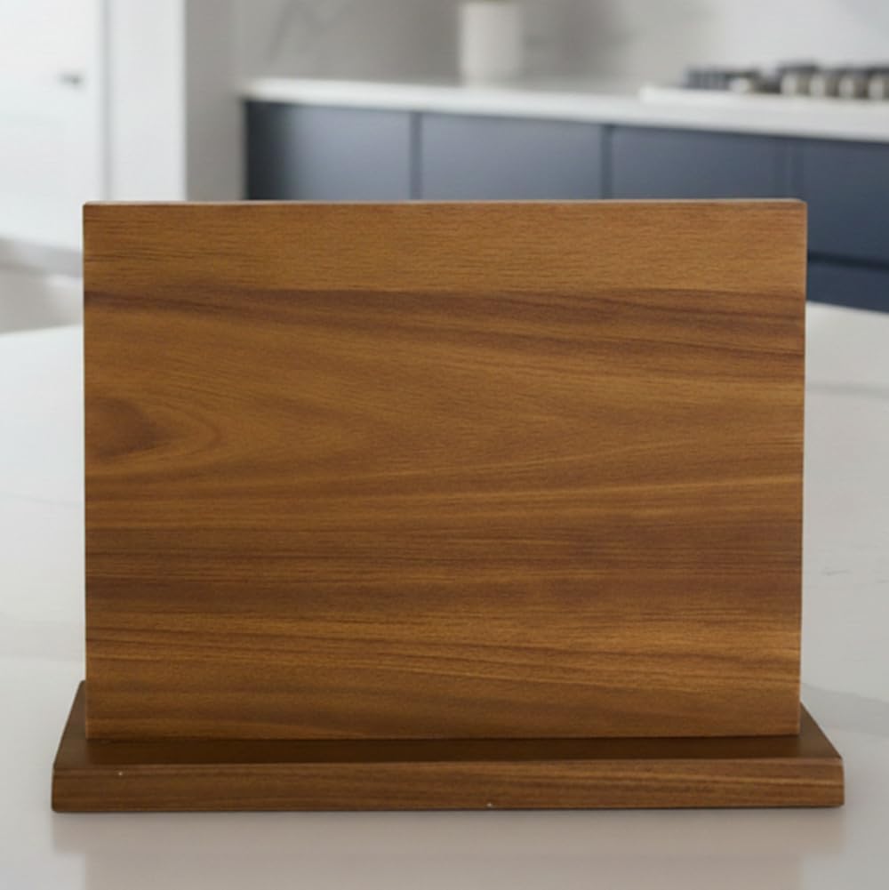 Acacia Wood Magnetic Knife Holder for Countertop, Knife Block with Strong Double-Sided Magnet, Wooden Knife Stand for Kitchen, Large Capacity Storage for Kitchen
