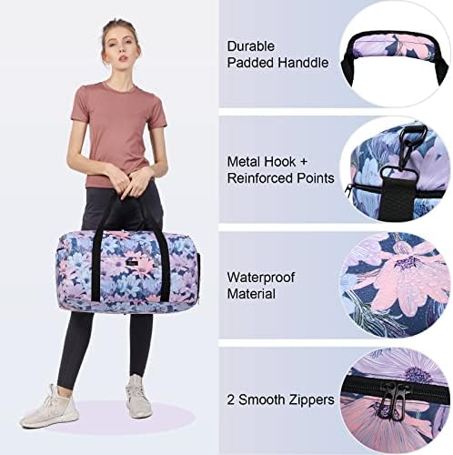 Sucipi Weekender Bag for Women, Large Travel Duffel Bag with Shoe Compartment, Waterproof Carry on Bags for Airplanes, Travel Tote Bags with Toiletry Bag, Overnight Bag with Wet Pocket, Floral Duffle Bag for Travel, Gym, Dance, Hospital(A-floral) 5 Sucipi Weekender Bag for Women, Large Travel Duffel Bag with Shoe Compartment, Waterproof Carry on Bags for Airplanes, Travel Tote Bags with Toiletry Bag, Overnight Bag with Wet Pocket, Floral Duffle Bag for Travel, Gym, Dance, Hospital(A-floral)