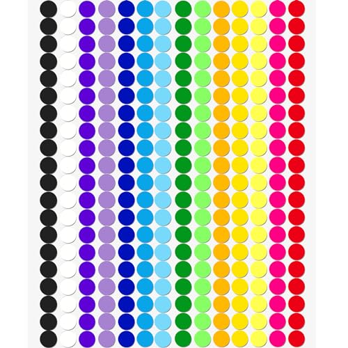 Colored Coding Dot Stickers - 2800 Pcs 1/2 inch Circle Stickers for Office, Classroom, and Home Organization - 14 Vibrant Assorted Colors for Easy Labeling and Inventory Management