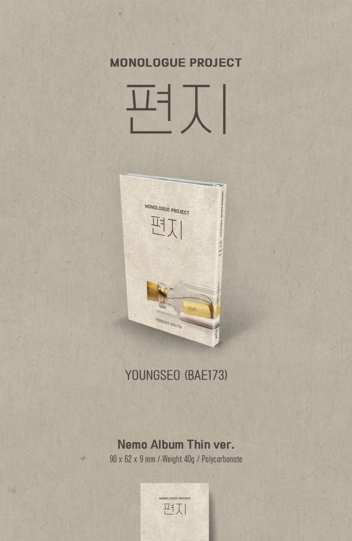 BAE173 YOUNGSEO Monologue Project LETTER Nemo Platform Album Thin Version Nemo card+Jacket photocard+Nemo photocard+Transparent sign card+Tracking