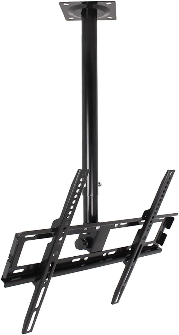 CGCSYZ Ceiling TV Mount, TV Bracket Fits 32-55inch Flat Panel Display, Max VESA 400x400mm, Max Loading Up To 110lbs/50kg, White, Black TV Mount (B 0.53m)