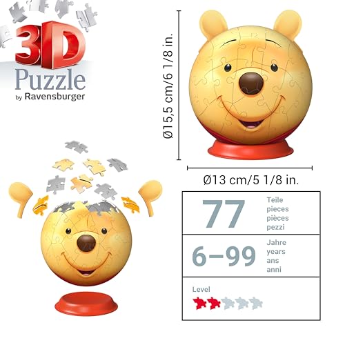 Puzzle 3D Ball 72 pièces : Winnie 'ourson Ravensburger France - vue 3