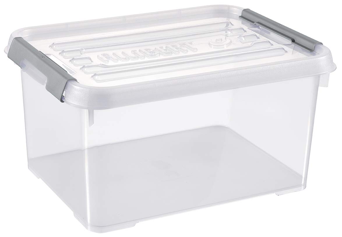 CURVER - Juego de 5 cajas de almacenamiento Handy box de 15 l + tapas transparentes, 39,5 x 29 x 40,5 cm, plástico