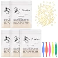 OFFCUP Zähne Gummiband, 500 Stück Kieferorthopädische Elastische, Kieferorthopädische Elastiken mit 5 Stück Platzierer für Zahnspangen für Zahnlücken, Zahnspangen, Krumme Zähne (Eichhörnchen 1/8\)