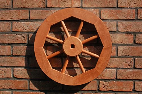 Dekoratives Wagenrad 48 cm rustikal aus Holz mit Metallbeschlag...