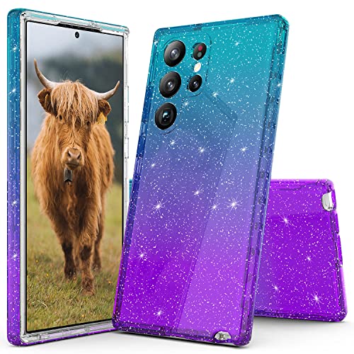 Coque antichoc Samsung S23 Ultra protectrice silicone paillettes anti-chute violette