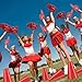 Teyva Daily 12 Set Team Spirit Accessories for Cheerleading Cheer Megaphone Pom Poms and We're #1 Fan Foam Finger Cheerleader Gifts for Sports Events Football Baseball Cheering Supplies(Red)