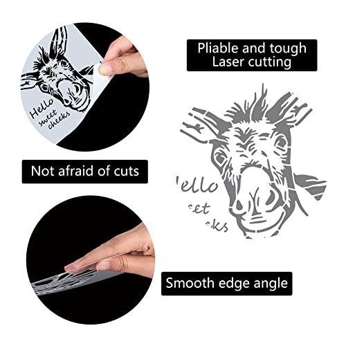 GORGECRAFT 30x30CM Donkey Templates Drawing Painting Stencils Large Reusable Plastic Square Stencils Sign for Painting on Wood Wall Scrapbook Card Floor Tile Drawing DIY Home Decor Crafts - Image 3
