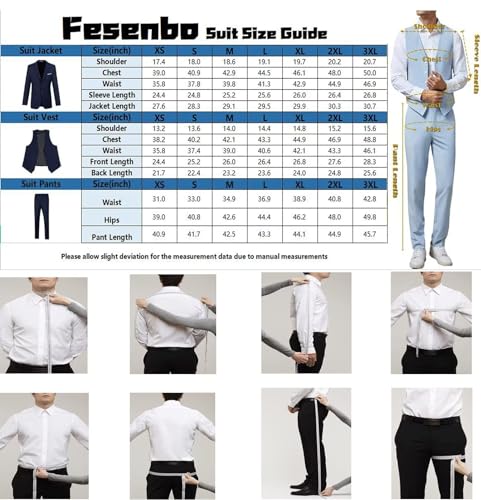 Men's Suit Slim Fit 2 Pieces Suits Set Grooms Tuxedos Business Wedding Prom Party Suit Vest and Pants3