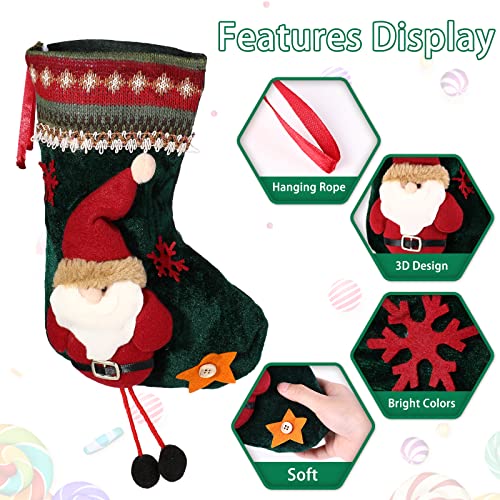 Ailvor Nikolausstrumpf, 3 Stück Weihnachtsstrumpf, Nikolausstiefel zum Befüllen & Aufhängen, Nikolaussocke Weihnachtsdekoration für Kamin, Weihnachtsbaum, Wand, Treppe