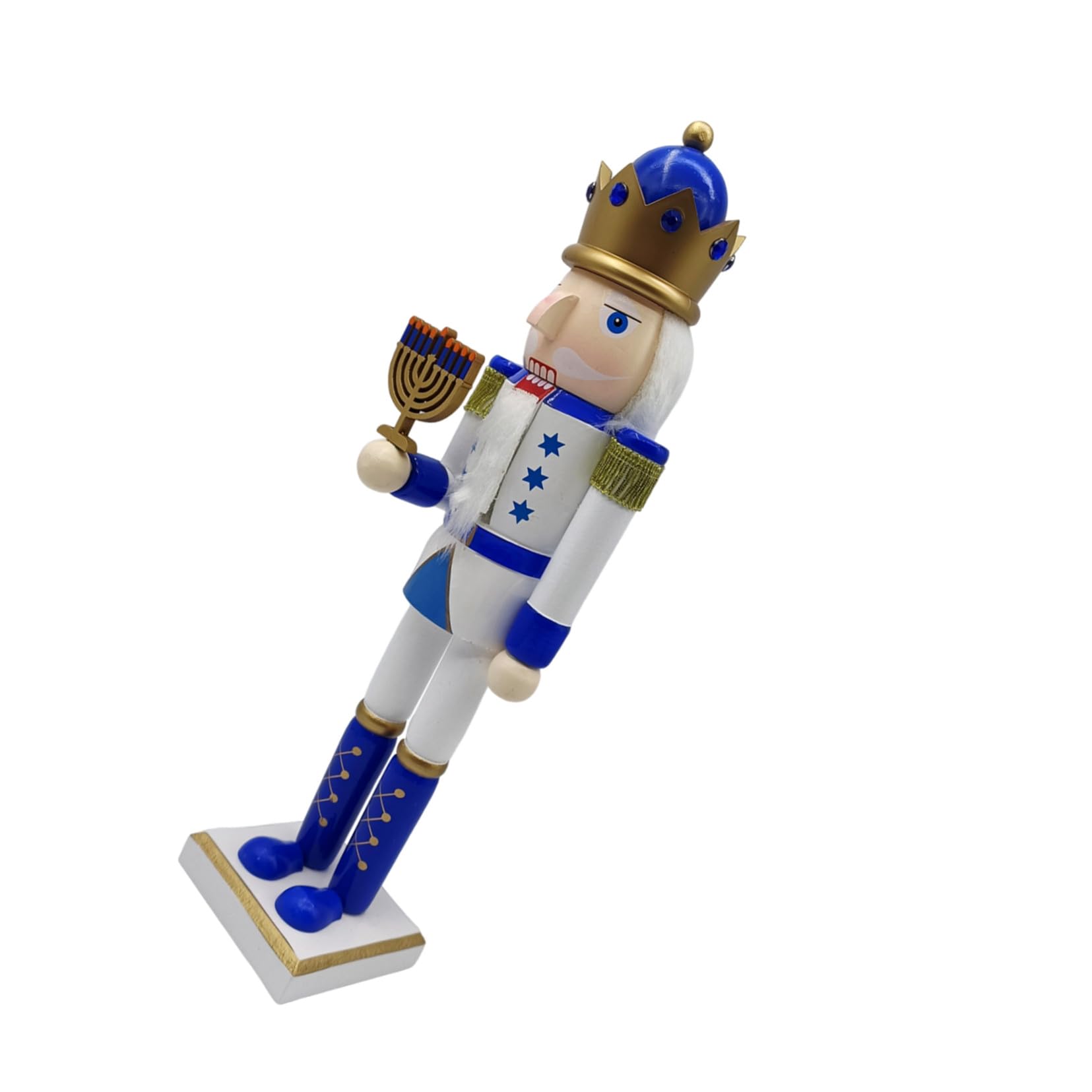 ULTECHNOVO Cascanueces de Hanukkah Madera Figura de Soldado Decoración de Mesa Letrero de Menorá Adorno Festivo Judío para Fiestas y Hogar