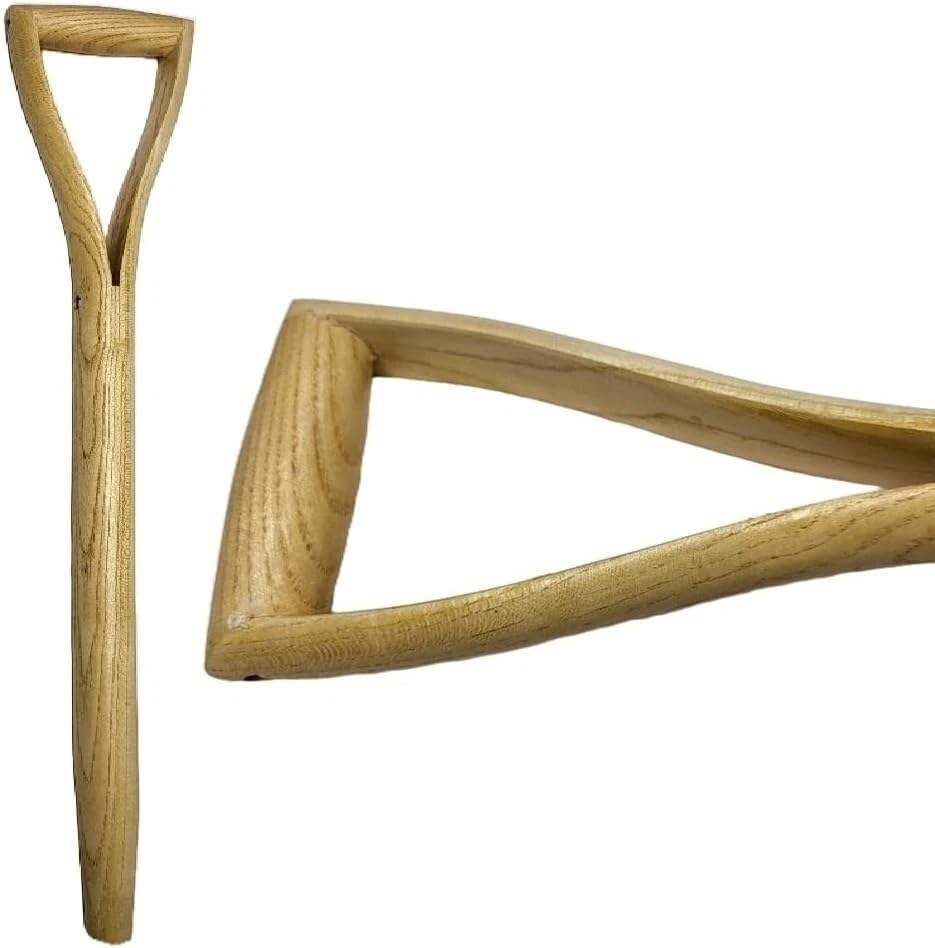 EQUIP247UK 28 Split YD Toon Wood Tapered Hardwood D Handle | 28 Inch 71cm Toon Wood with YD Grip | Spare Replacement for Garden Fork Spade Shovel Including 2 Rivets
