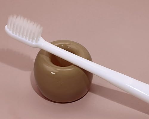 Miniatura 5 de ONLYKXY 1 mini soporte de cerámica para cepillos de dientes, soporte único para bolígrafo, para encimeras de tocador de baño, organizador de