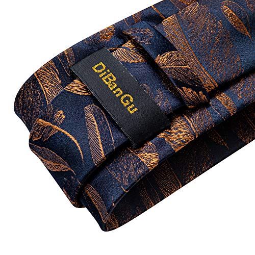 Image of DiBanGu Mens Paisley Tie Set Silk Woven Jacquard Necktie and Pocket Square Cufflinks Gift Set for Wedding Bussiness