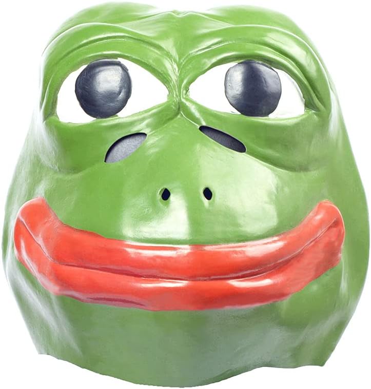 RAPGET Frog Mask Animal Full Head Latex Mask Halloween Cosplay Costume for Adults Party Decoration Props Green