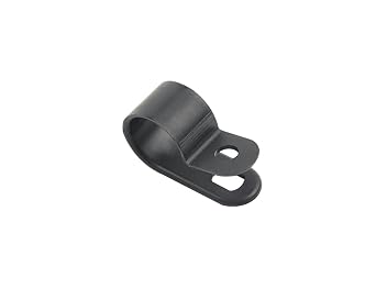 TOVOT 100 PCS 1/2 Nylon Cable Clamps Assortment R-Type Cable Clips Kit Black Plastic Wire Clamps Fasteners for Wire Mounting