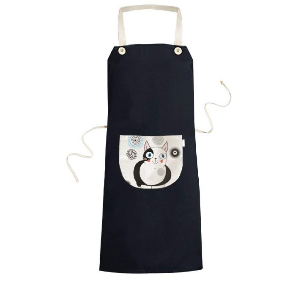 Tablier chat mignon de cuisine noir bavoir de poche cadeau chef animaux
