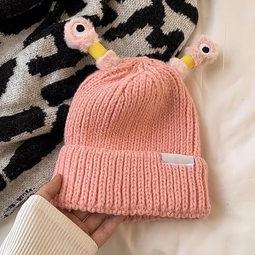 2025 New Knitted Winter Parent-Child Retractable Cute Luminous Little Monster Retractable Knitted Hat with Led Gloves 7