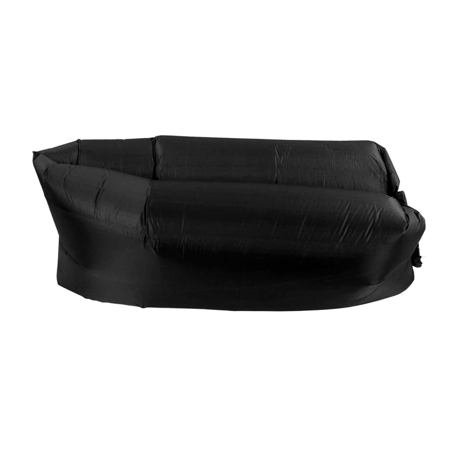 Inflatable Lounger Air Sofa, Foldable Easy Inflation Abrasion Comfortable Inflatable Sofa Portable for Outdoor (Black)