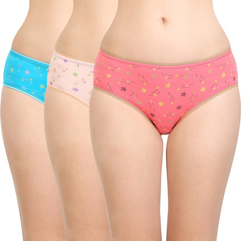 bodycare Regular Outer Elastic Brief for Women | Soft Cotton Printed Underwear | Breathable Comfort Fit | Pack of 3 Prints | Everyday Wear Innerwear Eaship-PO3-300-D-picture-17
