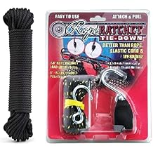 Rope Ratchet 1/8", 50 ft Solid Braided Polypropylene Rope and Rope Ratchet 10001-12 1/8" Rope Hanger Tie Down Rope, with 6 Solid Braided Polyester Rope, 75lb Weight Capacity