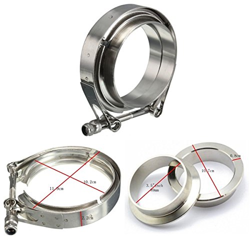 3,5 Pulgadas V-Band Abrazadera con Bridas Turbo Extractor Intercooler Abajo Tubería Inoxidable 89M