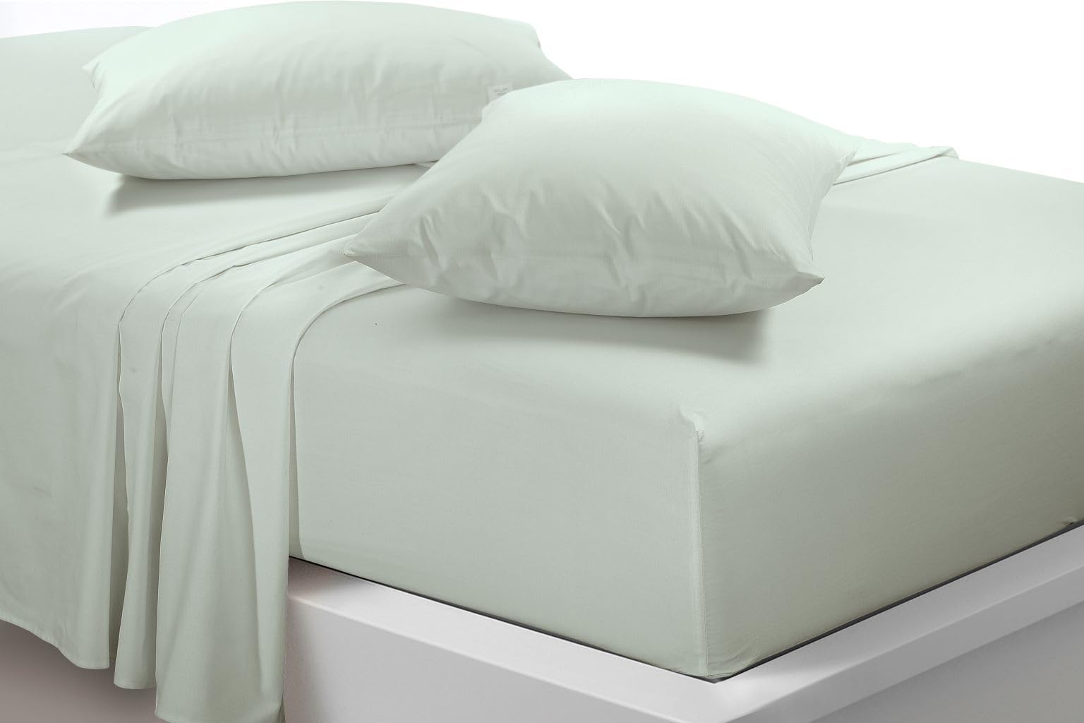 Super Soft Brushed Microfibre Flat Sheet - Breathable Hypoallergenic Top Sheet - Anti Wrinkle, Shrink and Fade Resistant - Flat Sheet (Duck Egg, Double)